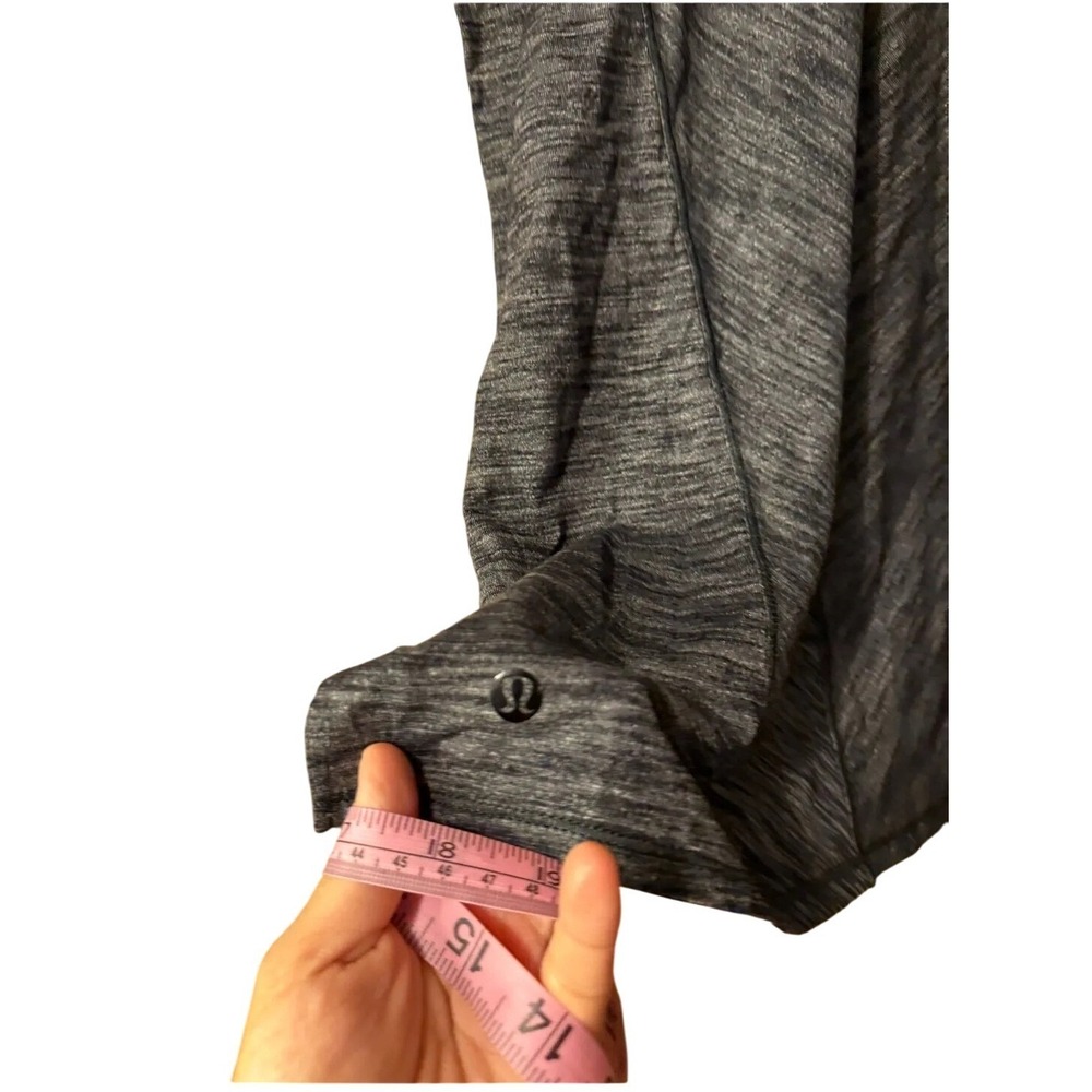 Lululemon Retreat Heathered Black Short Sleeve Athletic T-Shirt‎ Womens Top - Picture 6 of 8